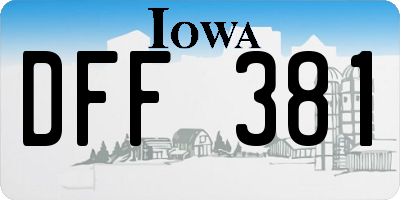 IA license plate DFF381