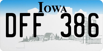 IA license plate DFF386