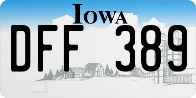 IA license plate DFF389