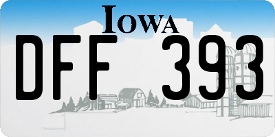 IA license plate DFF393