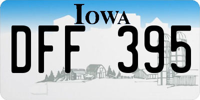 IA license plate DFF395