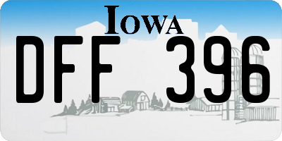 IA license plate DFF396