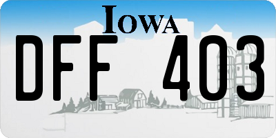 IA license plate DFF403
