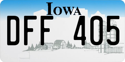 IA license plate DFF405