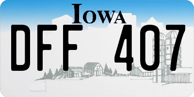 IA license plate DFF407