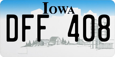 IA license plate DFF408