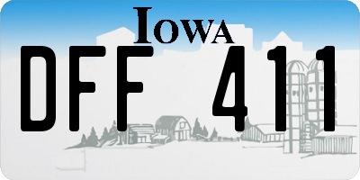IA license plate DFF411