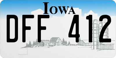 IA license plate DFF412