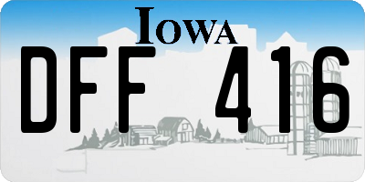 IA license plate DFF416