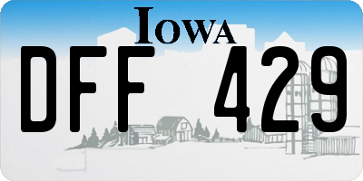 IA license plate DFF429