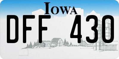 IA license plate DFF430