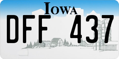 IA license plate DFF437