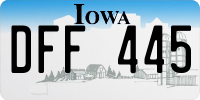 IA license plate DFF445