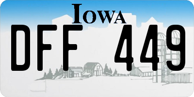 IA license plate DFF449