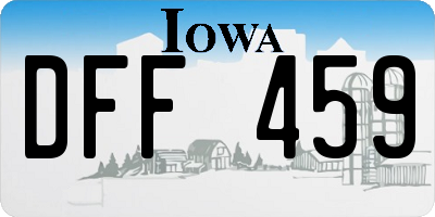 IA license plate DFF459