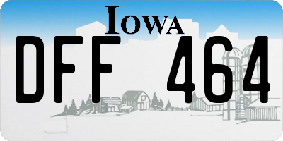 IA license plate DFF464