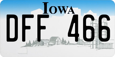 IA license plate DFF466