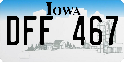 IA license plate DFF467