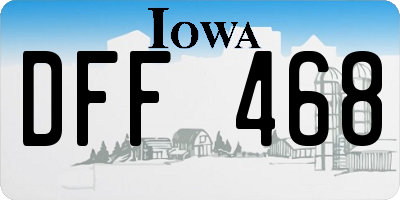 IA license plate DFF468