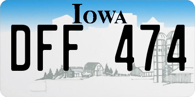 IA license plate DFF474