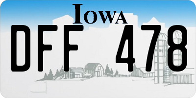 IA license plate DFF478