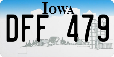IA license plate DFF479