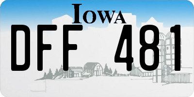 IA license plate DFF481
