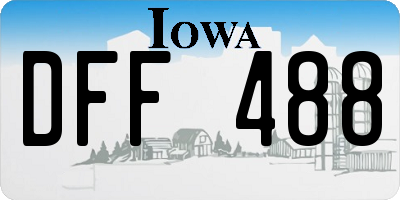 IA license plate DFF488