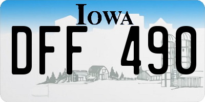IA license plate DFF490