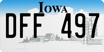 IA license plate DFF497