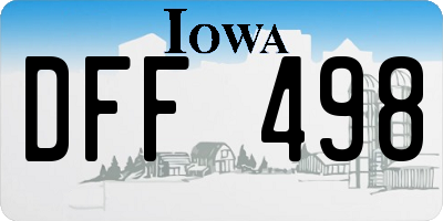 IA license plate DFF498