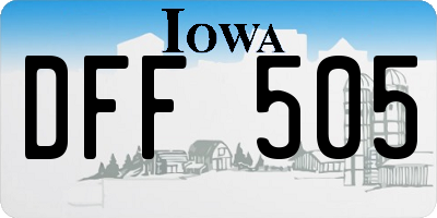 IA license plate DFF505