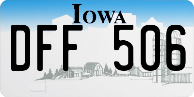 IA license plate DFF506