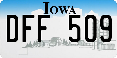 IA license plate DFF509