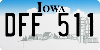 IA license plate DFF511