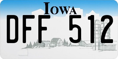 IA license plate DFF512