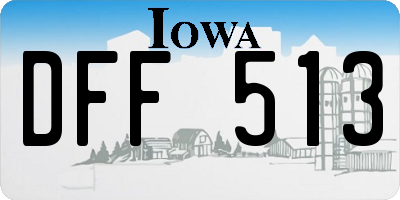 IA license plate DFF513