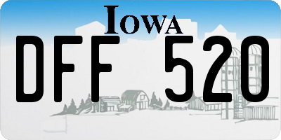 IA license plate DFF520