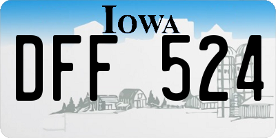 IA license plate DFF524