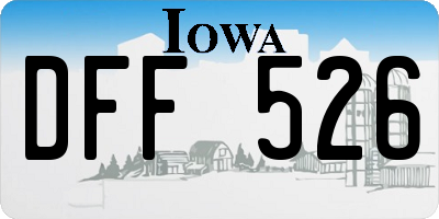 IA license plate DFF526