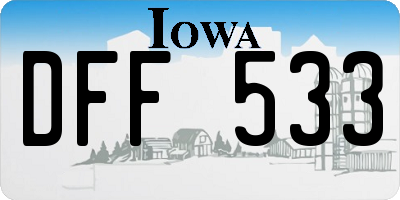 IA license plate DFF533