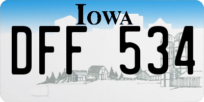 IA license plate DFF534