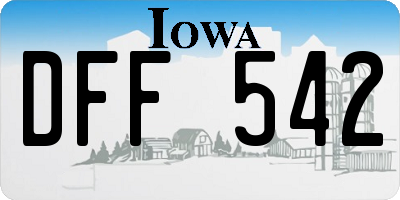 IA license plate DFF542
