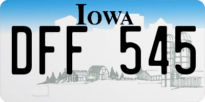 IA license plate DFF545
