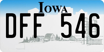 IA license plate DFF546