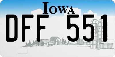 IA license plate DFF551