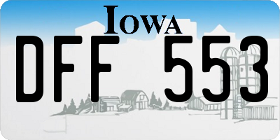 IA license plate DFF553