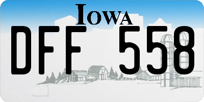 IA license plate DFF558
