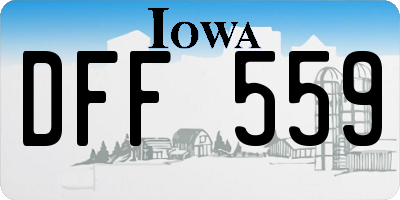 IA license plate DFF559