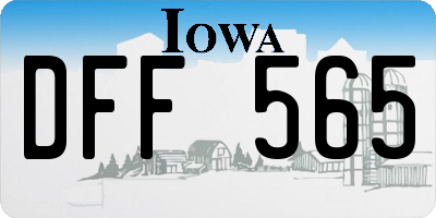 IA license plate DFF565